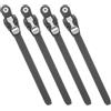 DEEPCRAFF 4 Pezzi Cinturino Sostituibile per Pattini Rotelle Professionali, | PVC Nero, Regolazione Precisa e Chiusura Sicura, per Pattini Rotelle e Pattini Veloci