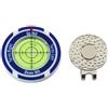 zeroupshop Strumento per la marcatura delle palline da golf con livello integrato e clip per cappello, per mettere aiuto per la lettura verde, compatto in ABS da 40 mm, nero e bianco