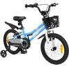 COSTWAY Bicicletta per Bambini, con Stabilizzatore, Campana, Cestino Rimovibile e Freno a V, Regolabile in Altezza, Bici da Allenamento per Bambini 3-5/4-7 Anni