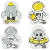 MC-Trend Set scaldamani con 4 entusiasmanti scaldamani con splendidi motivi spaziali/astronauti - sempre riutilizzabili per calore benefico in viaggio