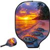 Generic Neoprene Paddle Cover Sea Turtles On Sunset Beach pickleball Paddle Cover | Universale Impermeabile Neoprene Paddle Cover Per uomini e donne L'uso Esterno sport