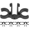 GATHINESS 5 Pezzi Fermaglio per Bastoncini da Trekking in PVC Nero, Clip | Organizzare Attrezzatura e Percorsi, Adatto a Canne da Pesca e Tubi, Chiusura Rapida e Pratica