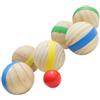 POPETPOP 7 Pezzi Palle da Bocce Stile Francese in Legno per Genitori | Superficie Liscia senza Sbavature, per Carnevale e Festa di Compleanno, Gioco All'aperto in Legno Colore Casuale