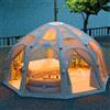 Generic Tenda da campeggio gonfiabile, cupola geodetica da 5 m, con finestre trasparenti, facile da installare, impermeabile, in tessuto Oxford, design con cielo stellato