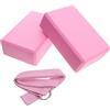 BESTOMZ Set Accessori Yoga e Pilates Fascia Elastica, Blocchi EVA Rosa | Kit Allenamento per Casa, Superficie Antiscivolo, Leggero e Facile da Impugnare, Non Assorbe Acqua
