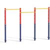 GYMAX Set Sbarra per Trazioni a 3 Barre da Esterno | Sbarra Ginnastica con Altezza Regolabile a 5 Livelli 80-172 cm, Parallele Allenamento Professionale per Scuola e Parco