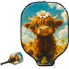Generic Neoprene Paddle Cover Calf With Flower On Head pickleball Paddle Cover | Impermeabile antigraffio Custodia per racchetta da pickleball Per uomini e donne sport Fits Most Rackets