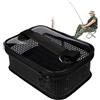 Generic Scatola per attrezzatura da pesca di grande capacità, per riporre esche e | Borsa da pesca in rete, maniglia portatile per attrezzatura a Mosca Casting Trolling Jigging Crappie Wall