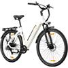 ttgo C3 SE - Bicicletta elettrica da 28, per uomo e donna, 36 V, 18 Ah | Salita bassa, motore posteriore da 52 Nm, fino a 120 km, Shimano a 7 marce, forcella ammortizzata, LCD, 25 km/h