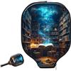 Generic Peak Racket Cover Glowing Book In Starry Shelves pickleball Paddle Cover | antigraffio Impermeabile pickleball Covers Per L'uso Esterno uomini e donne Fits Most Rackets