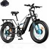 FENGQS Fat Bike Elettrico Adulto 24×4,0, MTB Elettrico All Terreno, Doppio Motore 250W, Coppia 200 N.m, Batteria Rimovibile 52V 20Ah, Autonomia fino a 130 km, Doppia Sospensione, Freni Idraulici