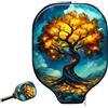 Generic pickleball Covers Glowing Golden Tree In pickleball Paddle Cover | Impermeabile con cerniera pickleball Racket Case Per uomini e donne Fits Most Rackets sport