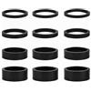 MELVORATIX Set di 12 Distanziali in Alluminio per Attacco Manubrio Bicicletta, Neri con Scatola, Anelli da 2/3/5/10 mm per Tubo Sterzo da 28,6 mm, MTB, Strada, BMX e Bici da Città