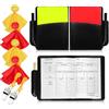 jojofuny Set Arbitro Calcio Carte Rosse e Gialle, Bandiere e Fischietto | PVC e Poliestere, Design Portatile e Uso Versatile, Controllo Preciso per Varie Discipline e Partite