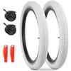 ZUKKA Confezione da 2 pneumatici bianchi da 20 pollici, 20 x 1,75, 47 - 406 e 2 pezzi di tubo da 20 pollici per MTB,Bianco