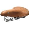 GAJUST Sella per bicicletta in pelle con molle (marrone) 26 x 21,5 cm