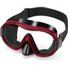 WAVE Scuba Occhialini da nuoto per adulti, maschera subacquea regolabile, in vetro temperato panoramico, maschera subacquea per adulti
