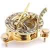 Antique Vibes Bussola in ottone con meridiana, orologio da tasca per sole, escursionismo, viaggi, campeggio, strumenti di navigazione, per viaggiatori, regalo per figlio, figlia