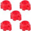 Hemobllo 5 Pezzi Dado Autobloccante per Bilanciere Manubrio, PVC Rosso | Disco e Barra da 1 Pollice, Riduce Attrito, Blocca , Uso Casa e Balcone