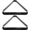 VOSAREA Triangolo Mini da Biliardo Telaio Nero per Palline 25mm, 2 Pezzi | Plastica Sottile, Finitura Liscia e Sicura, Impugnatura Ergonomica, per Tavoli Piccoli e Spazi Gioco