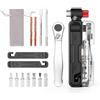 ROCKBROS Multiutensile per bicicletta con pompa per bicicletta CO₂ e kit di | Attrezzo multifunzione con mini cricchetto e leve pneumatici, attrezzo compatto per bici MTB, bici da strada e bici da terra