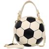FytStycale Borsa a da Calcio Sportiva Borsetta Sferica con Tracolla Particolare Borsa Rotonda a Sfera per Donne, Array, Bianco