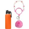 Zqkimzi Tracolla portatile per bottiglie d'acqua con perline, rosa., Vedere | Portachiavi per bottiglie d'acqua, per escursioni, attività all'aperto, viaggi, passeggiate, jogging, sport, campeggio