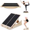 Comius Sharp Barella in Legno 2 in 1 per Polpacci, Tavoletta Inclinata per Polpacci | 4 Angoli 15°/25°/30°/35°, Superficie Antiscivolo, Fino a 330 lbs, Tavola di Equilibrio per Polpacci, Equilibrio e Stretching