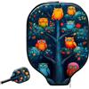 Generic Neoprene Paddle Cover Colorful Owls On Tree pickleball Paddle Cover | antigraffio Impermeabile Custodia per racchetta da pickleball Per sport L'uso Esterno Allenamento
