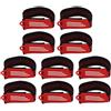 GATHINESS 10 Pezzi Fascia per Pantaloni da Bicicletta Regolabile, Leggera e | Mountain Bike e Campeggio, Lunghezza Regolabile, Gomma e Tessuto, Colore Rosso