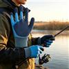 Generic Guanti da pesca impermeabili, doppio rivestimento in lattice | Palmi imbottiti in microfibra, linguette facili da tirare, antiscivolo resistenti all'usura, ideali per kayak, canottaggio