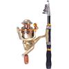 Juviko Canna da pesca telescopica e mulinello per combo, kit di pali in fibra di | Canna da pesca telescopica in carbonio e mulinello per kit combinato, penna tascabile con cuscinetti per viaggi, portatile