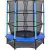 Paniate aTe Playgarden Trampolino Elastico da Giardino 140x35 cm Trampolino da esterno con Rete di Protezione, portata massima 50kg