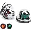 Domary Luce di Navigazione per Barche a LED, 8 LED Rosso Verde Acciaio | 8 LED SMD 5050, Flusso Luminoso 200 Lm, per Yacht a Vela, Ricambio per Imbarcazioni Marittime