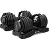 Bowflex SelectTech 52 (Coppia) Manubri Regolabili 2-24 Kg, Sistema Di Selezione Rapida A Ghiera, Pesi Per Home Gym Salvaspazio, Allenamento Di Forza, Compatibile JRNY, Set Da 2 Manubri