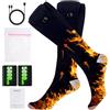 HIULLEN Calze Riscaldate a Batteria, 5000mAh Calzini Riscaldati, Calze Riscaldate Ricaricabili per Uomo Donna con 4 Livelli Temperatura Calze Riscaldanti Elettrica per Campeggio Ciclismo Pesca Sci