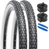 YUNSCM 2 pneumatici per bici da 24 pollici, 24 x 2,125/57-507 Classic White Wall e 24 pollici Heavy Duty bici tubi valvola Schrader compatibile con 24 x 1,95 24 x 2,10 24 x 2,125 24 x 2,15 bici