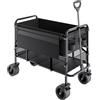 VEVOR Carrello Pieghevole a Due Piani, Carrello Multiuso per Carichi Pesanti da 300 L con Ruote Adatte a Tutti Terreni, Capacità di Peso di 204,12 kg per Campeggio, Sport, Shopping, Nero