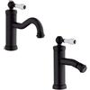 Jacuzzi Coppia rubinetti serie Tosca lavabo e bidet Jacuzzi Rubinetteria nero opaco per piletta click clack