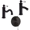 Jacuzzi Kit miscelatori lavabo bidet e incasso doccia con deviatore serie Tosca nero opaco Jacuzzi Rubinetteria