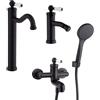 Jacuzzi Rubinetti lavabo alto bidet e gruppo vasca Jacuzzi Rubinetteria serie Tosca nero opaco