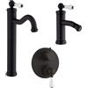 Jacuzzi Miscelatori lavabo alto bidet e doccia incasso con deviatore Jacuzzi Rubinetteria modello Tosca nero opaco