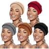 DRESHOW Donna Africane Turbante Pre-Legato Copricapo a treccia Testa Avvolge Cappello Boho Turbante Chemio Cap Elastico Annodato Berretto