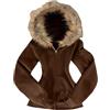 ORANDESIGNE Felpa con Cappuccio e Zip da Donna in Stile Vintage Anni 2000 Felpa Grunge per Ragazze Adolescenti Cappotto Lungo Aderente con Collo in Pelliccia Sintetica