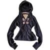 ORANDESIGNE Felpa con Cappuccio e Zip da Donna in Stile Vintage Anni 2000 Felpa Grunge per Ragazze Adolescenti Cappotto Lungo Aderente con Collo in Pelliccia Sintetica