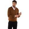 Ciabalù Maglione Uomo Invernale in Lana Merinos Made in Italy Regular Fit Taglie Forti Pullover Scollo a V