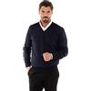Ciabalù Maglione Uomo Invernale in Lana Merinos Made in Italy Regular Fit Taglie Forti Pullover Scollo a V