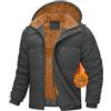 Yuson Girl Giacca Invernale Uomo Calda Giubbotto in Pile Media Lunghezza Parka con Cappuccio Staccabile Spesso Antivento Cappuccio Casual Capotti Idrorepellente Outdoor Uomo