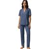 Generico Pigiama Donna Andra Art. 9944 Aperto avanti Mezza Manica con Pantalone Lungo in Cotone 100% Made in Italy