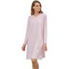 SNELLY Camicia da Notte Donna 100% Cotone Primaverile Estiva Maglia da Notte Lunga con Bottoni (Collo a Serafino o Aperta), Fantasia a Scelta Elegante, Taglia 44 46 48 50 52 54 56 58 60 (Taglie Forti)